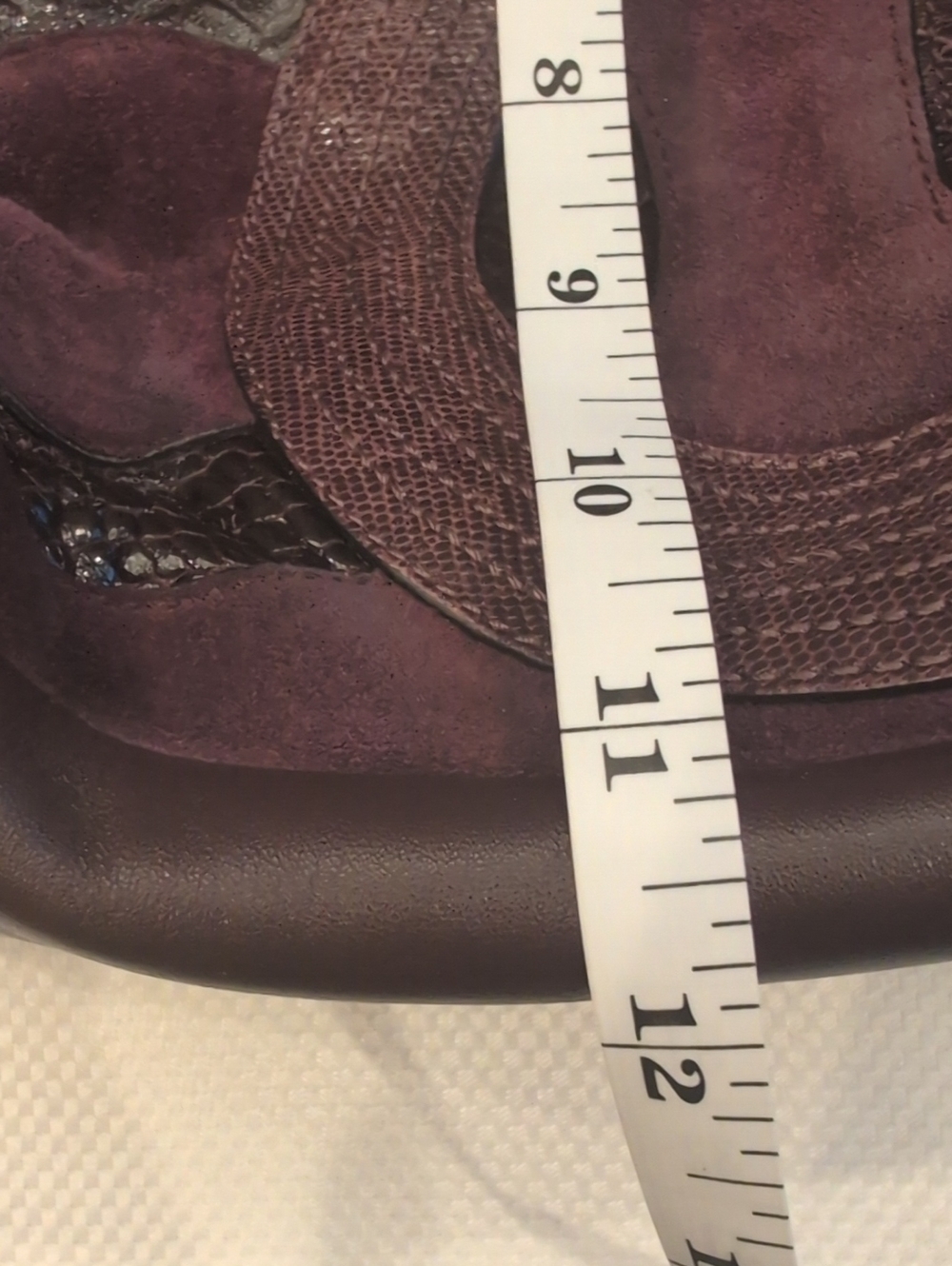 Coach Plum Patchwork Leather & Suede Shoulder Bag with Gold Chain - Picture 7 of 8